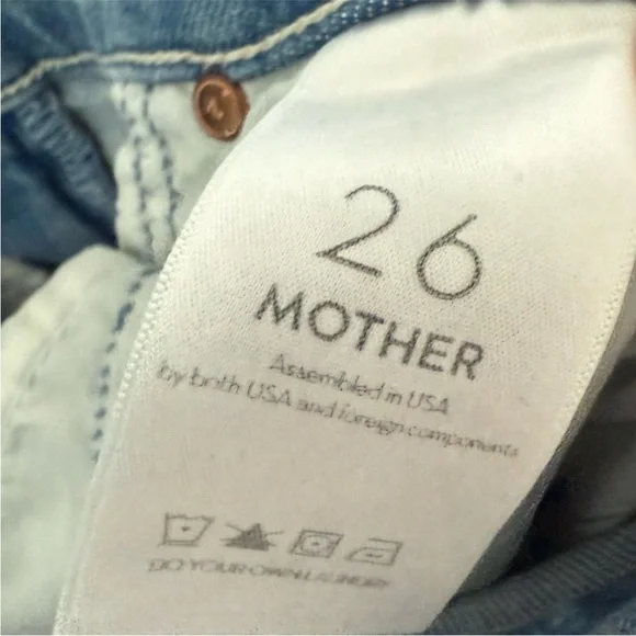 Mother The Mid Rise Dazzler Ankle Fray Jeans Reading By The Pool Wash - Picture 8 of 9